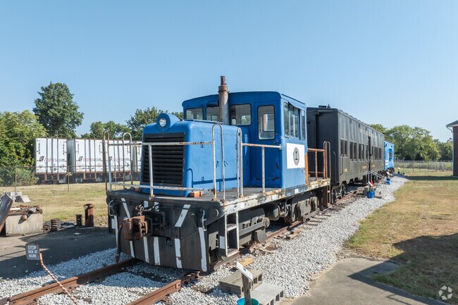 Kids from 12 Points explore exhibits at the Wabash Valley Railroad Museum.