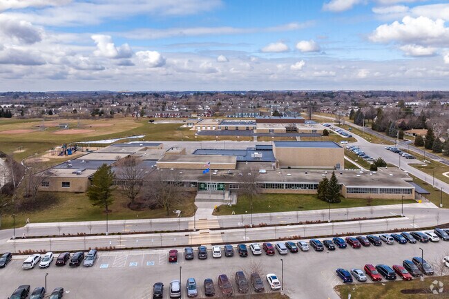 A view of Wilson Elementary School in the Mequon neighborhood.
