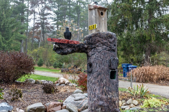 This rustic and unique mailbox was found near the Hebron-Aldon more rural neighborhood area.