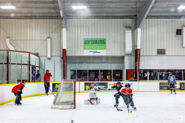 Locals kids can participate in hockey leagues at Optimist Arena north of West Ganson.