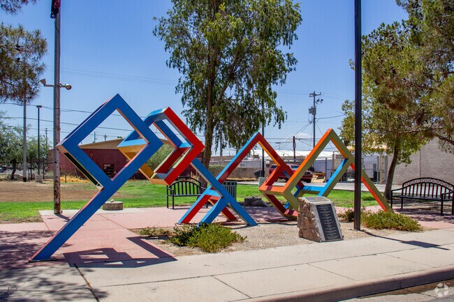 A colorful neighborhood art piece in Casa Grande.