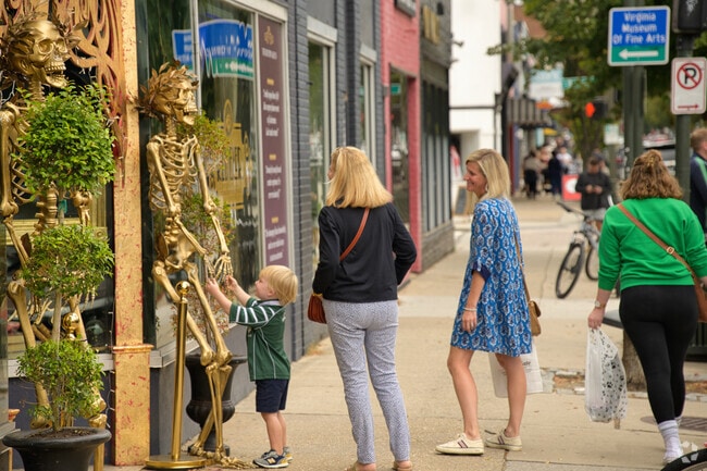 The funky vibe of Carytown is just minutes away from Windsor Farms.
