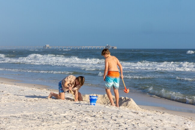 Make memories building sandcastles along the Gulf Shores shoreline.