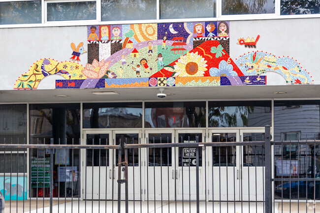 Haines Elementary School features a number of mosaics in Chinatown.