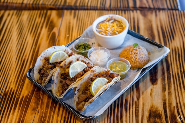 The al pastor tacos at Papi's Fajita Factory will pair nicely with a margarita on the rocks.