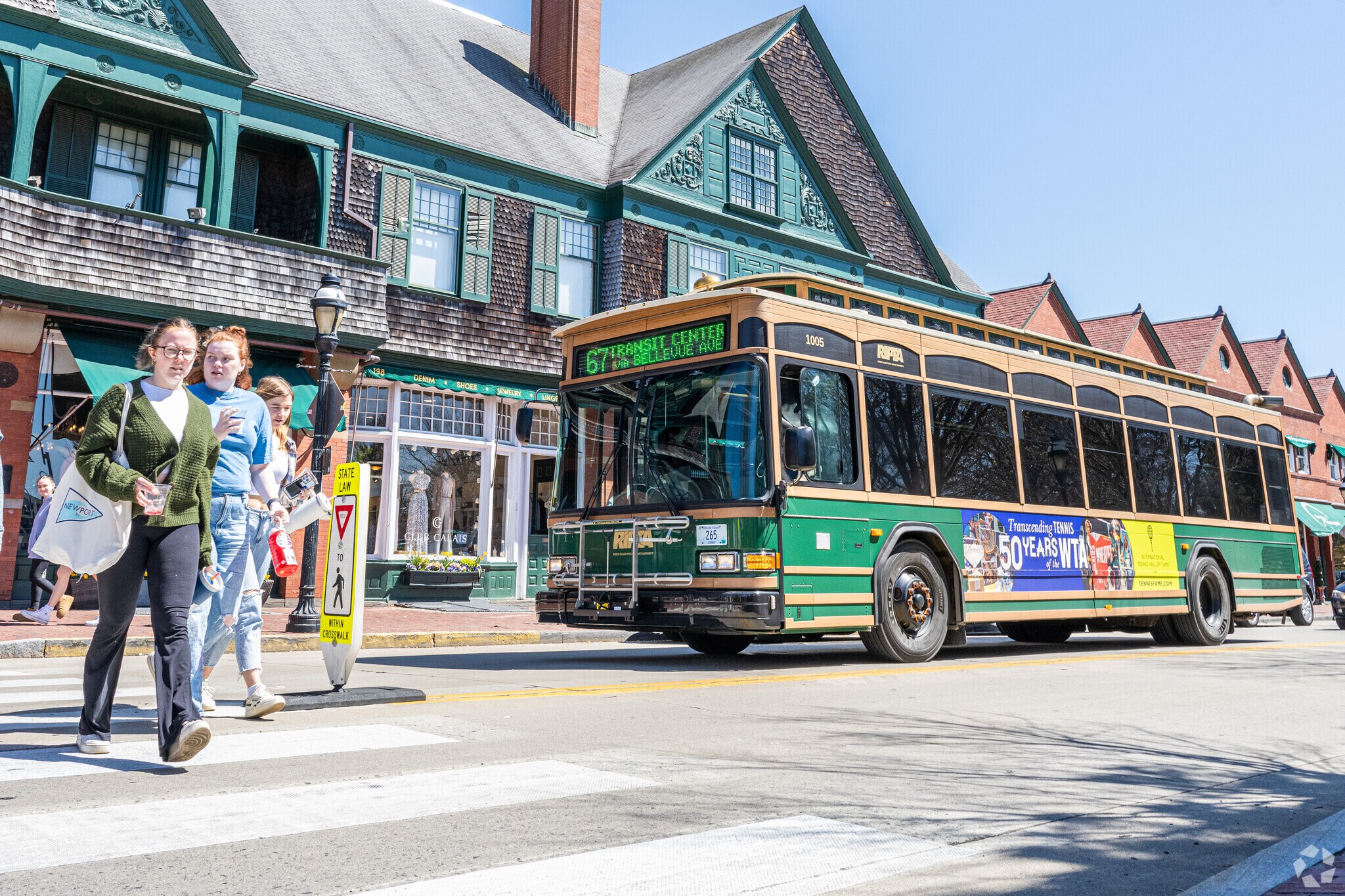 The RIPTA trolly carries you through several stops around the Bellevue Avenue mansions.