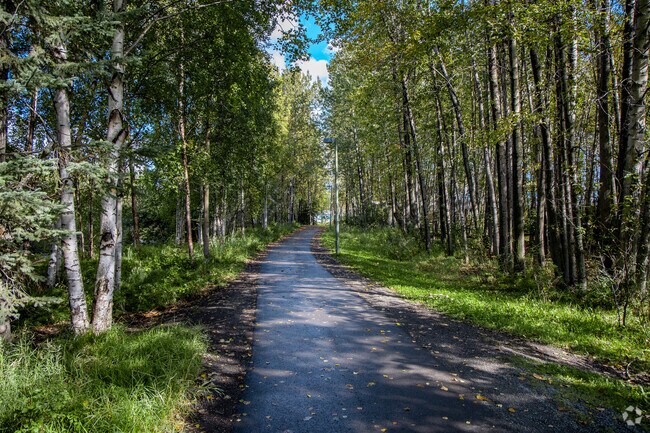 Campbell Creek Greenbelt Park winds through neighborhoods and wooded areas in Taku/Campbell.
