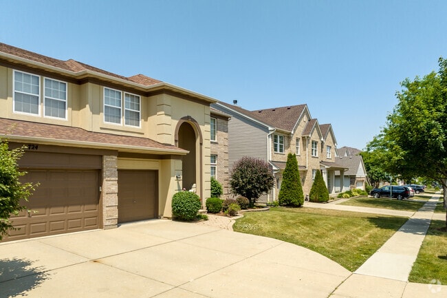 A grouping of modern build homes located in Elk Grove Village.