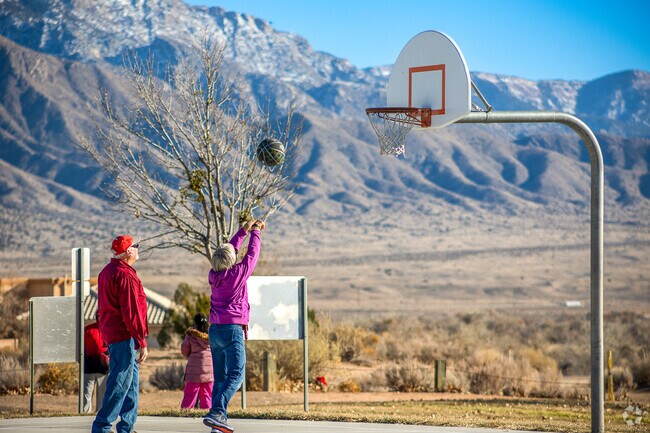 Enjoy stunning Sandia Mountain views at almost every park in River's Edge.