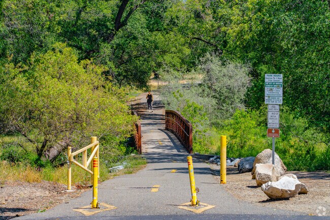 Locals of Sunset Creekside take walks and get exercise on the trails through the neighborhood.