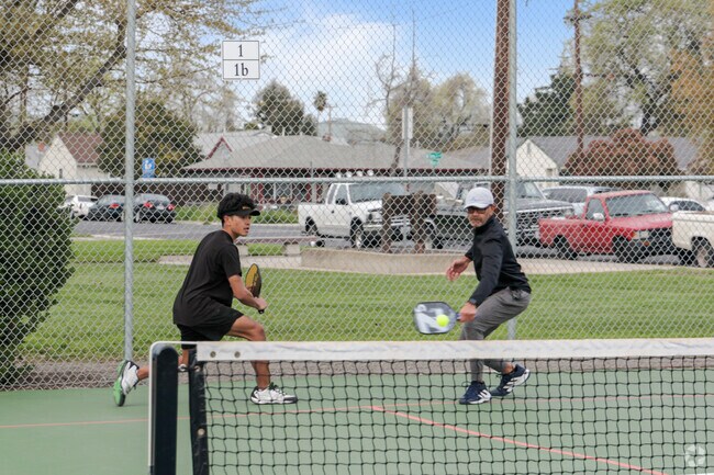 Pickleball enthusiasts enjoy the courts at May Nissen Park in Livermore.
