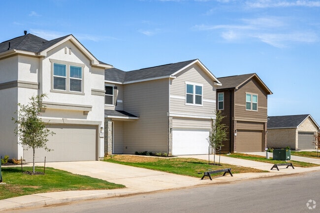Rows of newly developed town homes line the streets in Elmendorf.