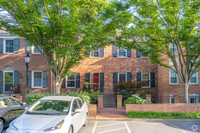 A few streets in Wesley Heights are lined with new build row homes.