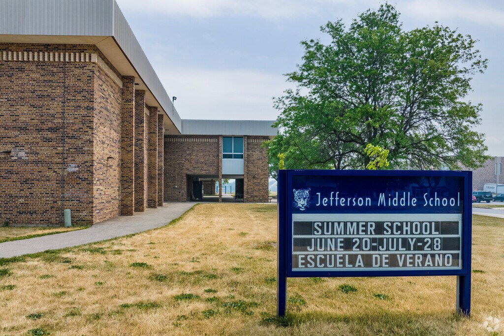 This is the signage for Jefferson Middle School in Madison, WI.