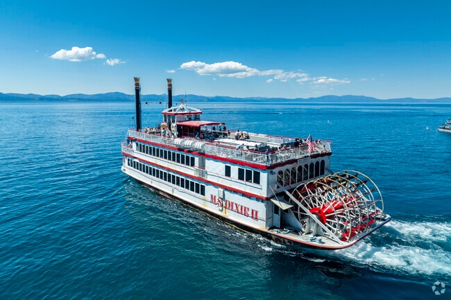 The MS Dixie is an iconic paddleboat that offers locals and tourists daytime and sunset cruises out of Zephyr Cove.