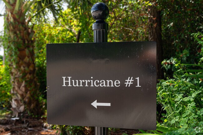 Pelican Landing golf course has reminders of the areas hurricane risk.