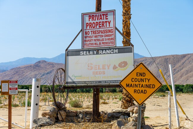Seley Ranch fruit stand in Borrego Springs offers seasonal favorites in a rustic desert setting.