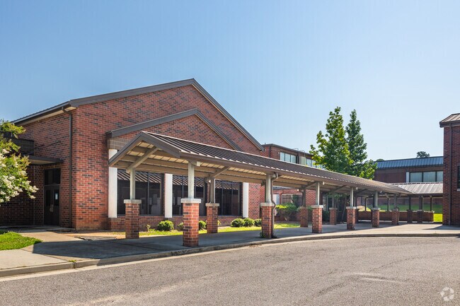 Langford Middle School in Augusta has a nice covered area to drop off students.