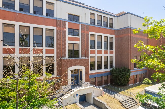 Teacher entrance to Jefferson High School.