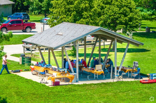 Zorinsky Lake Park nearby offers several spots for large family reunions.