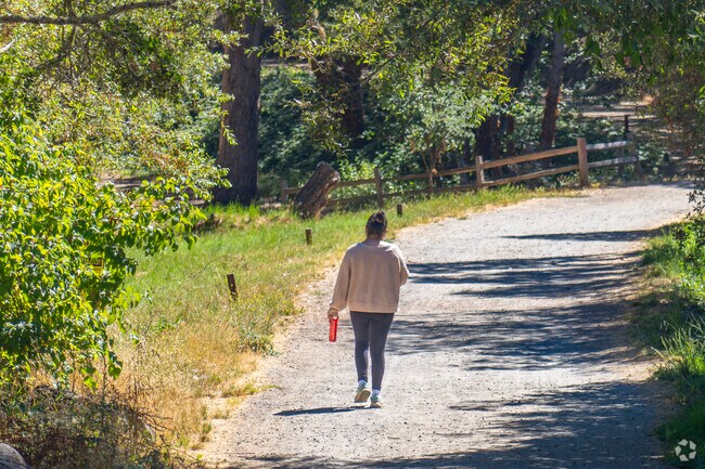 A local taking a walk in Pinto Lake County park located in the Amesti area.