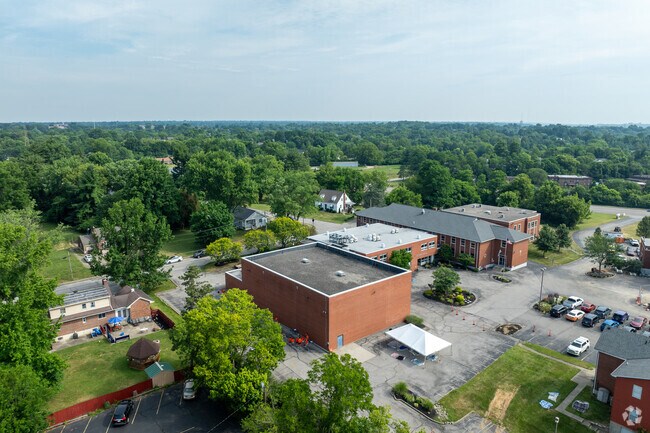 The area surrounding St. Joseph School is quiet suburban.