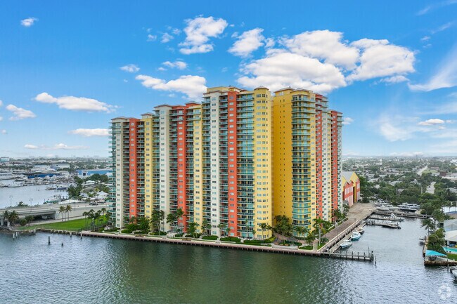 Inlet Shores has colorful high-rise condominium complexes.