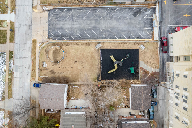 Holy Cross School has a small outdoor play area for the kids.