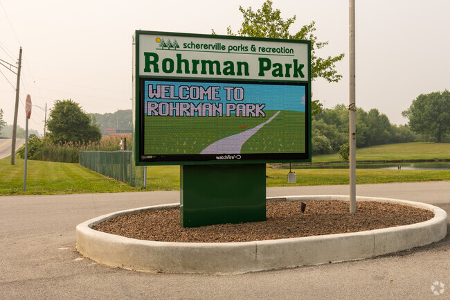Rohrman Parks & recreation entrance digital sign, New Elliott, Schererville, IN.