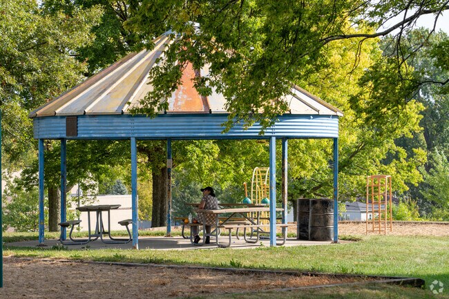 Morris Park offers shaded picnic areas and open green space in Waterloo.