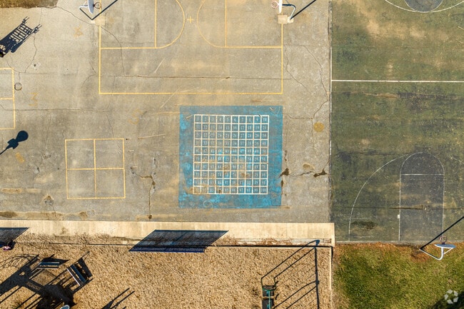 The playground at Greenwood Elementary School provides endless activity options.