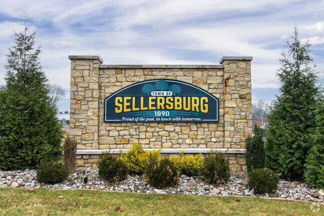 This is a city sign greeting residents in Sellersburg, Indiana.