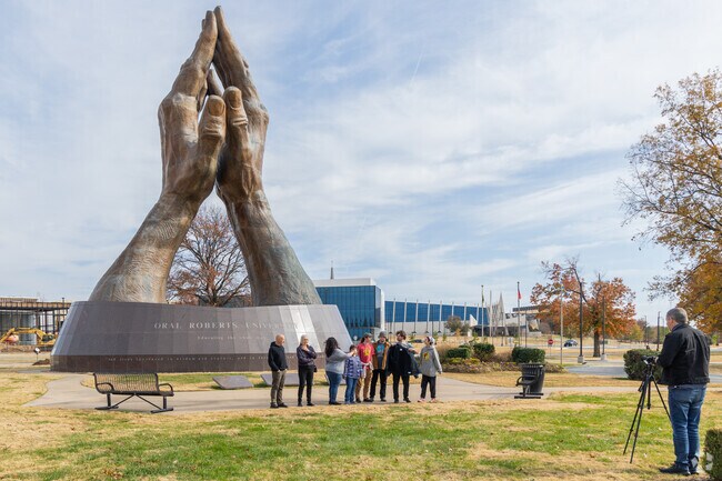 The Praying Hands at Oral Roberts University are a popular tourist stop in Kensington.