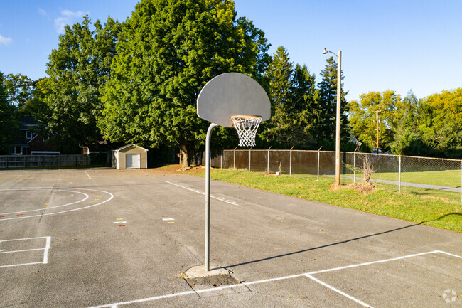 Students can enjoy a game of basketball during recess with their peers at Mooreland Elementary.