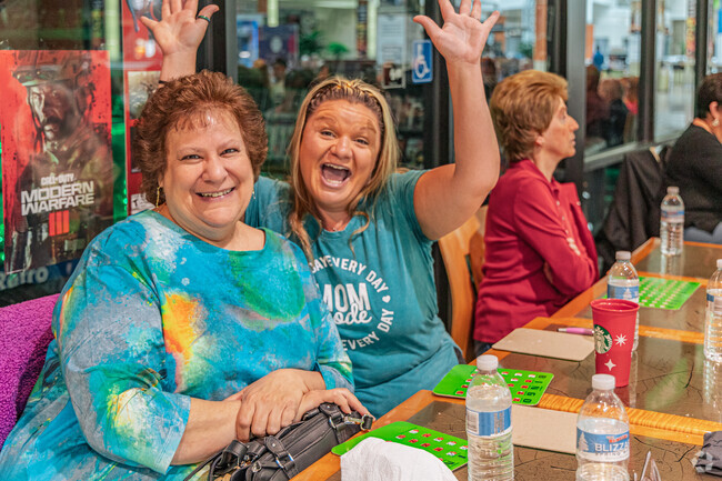 Friends and Family gather to play Bingo at Southpark Mall, each month.