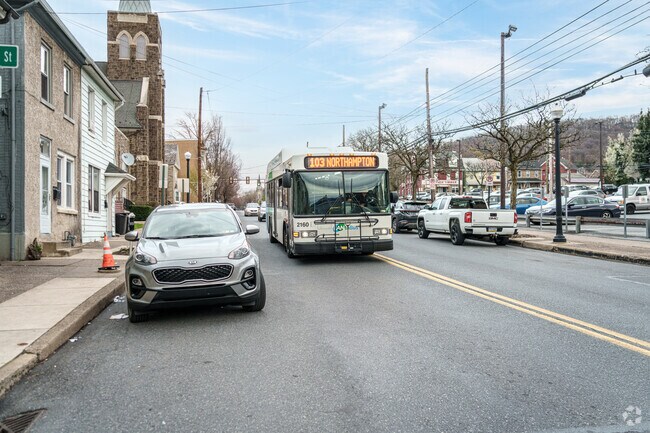 Lanta buses run regularly along Pierce St and other places throughout South Bethlehem.
