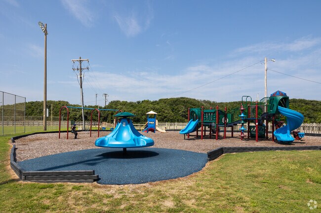 The playground at the Fessenden Center has activities for kids in Buxton.