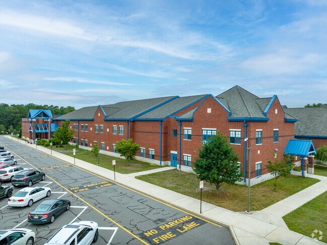 The architecture at Elms Elementary School is very modern in Jackson Township NJ.
