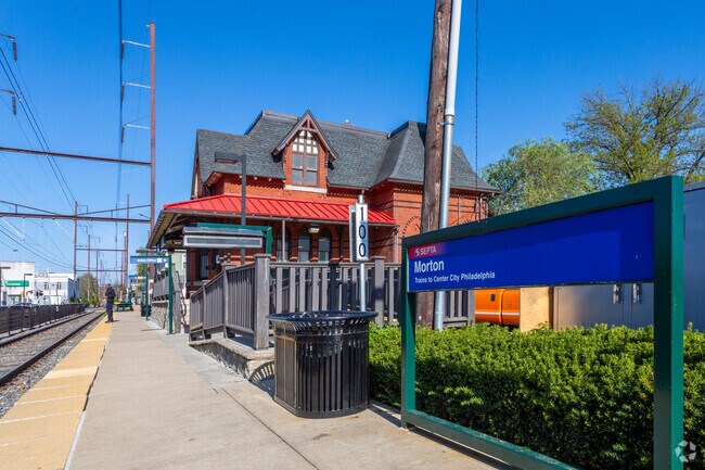 The Morton Train Station offers easy access to Philadelphia and Wilmington from the Morton neighborhood