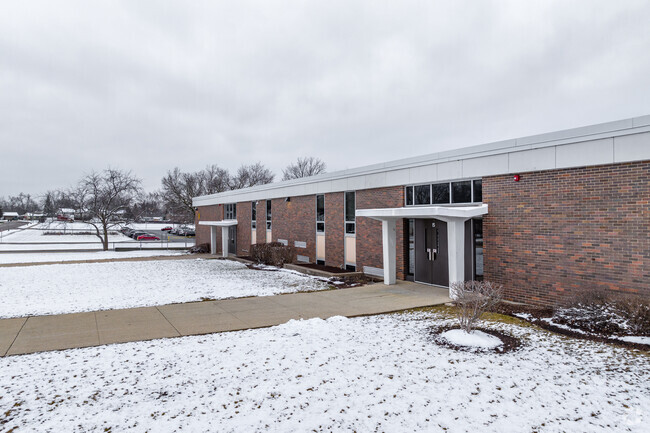 Tefft Middle School features a mid century architectural style.