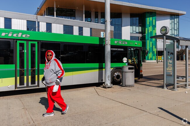 Greater Dayton RTA bus stops are found throughout Webster Station.
