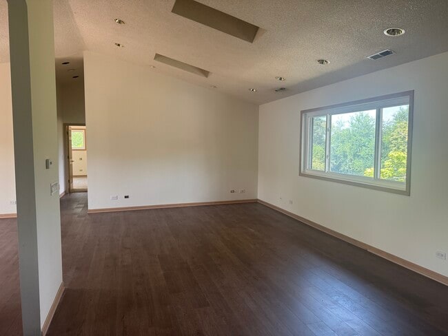Family Room w/ Skylights Vaulted Ceiling