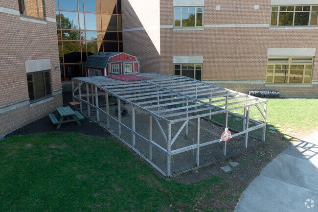 A chicken coup at Riverside Junior High School teaches students about sustainability and farming