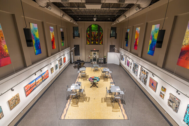 The Hazleton Art League is located in the Old Pennsylvania Trust Building.