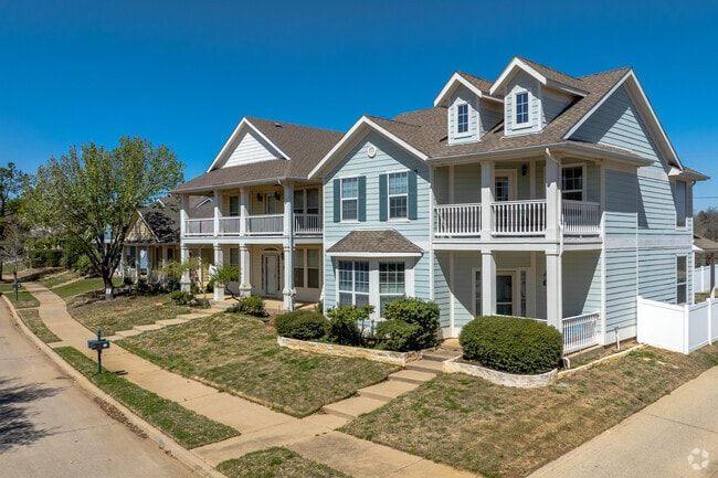Houses in Providence Village are quite contemporary, often painted in light pastels and earth tones.