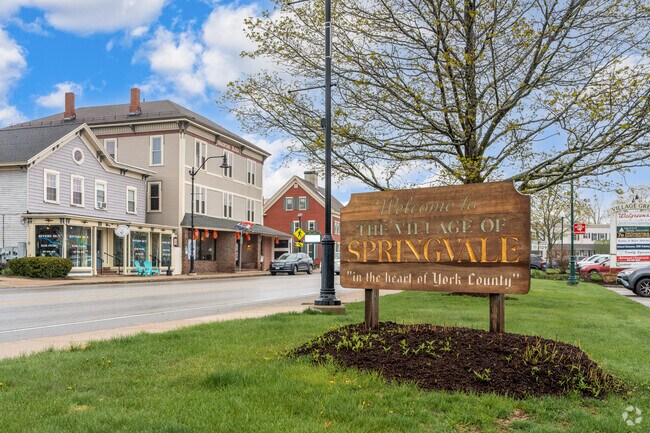 Welcome to Springvale Sign Located on Main Street Near the Village Green in Springvale Maine
