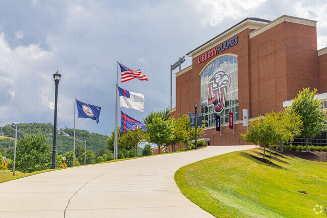 Montview locals can cheer for their home team at a sports game at Liberty University.