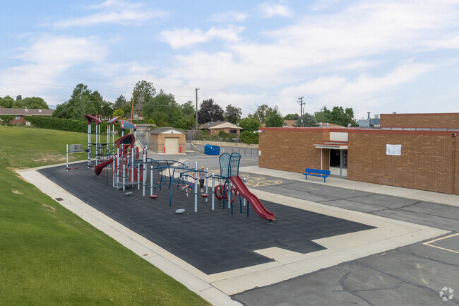 A colorful playground at Ridgecrest Elementary School.