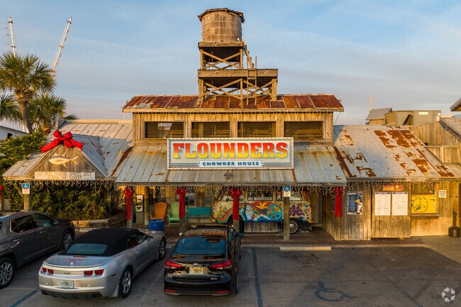 Flounders Chowder House is definitely a crowd pleaser in Pensacola Beach.