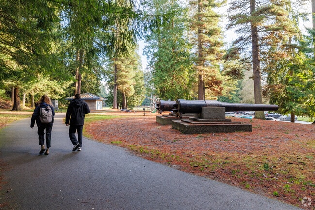 Hamlin Park features several scupltures and a playfields.